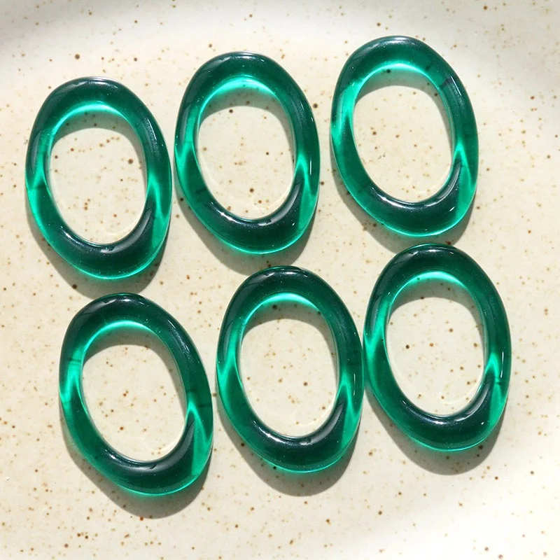 New style 50pcs/lot color print geometry Irregular ellipse ovals shape resin beads diy jewelry garment hair accessory