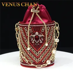 Bucket Crystal Bag Diamonds 11 Color Women Evening Bags Flower Rhinestones Egg Design Fashion Female Clutch Handbags