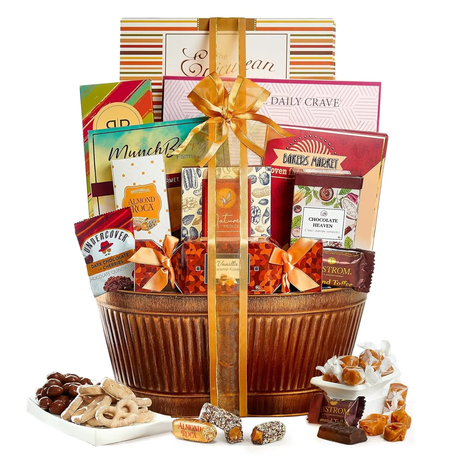 Cesta de regalo navideña Gourmet con chocolate y snacks para Acción de Gracias, Navidad, cumpleaños, regalos corporativos