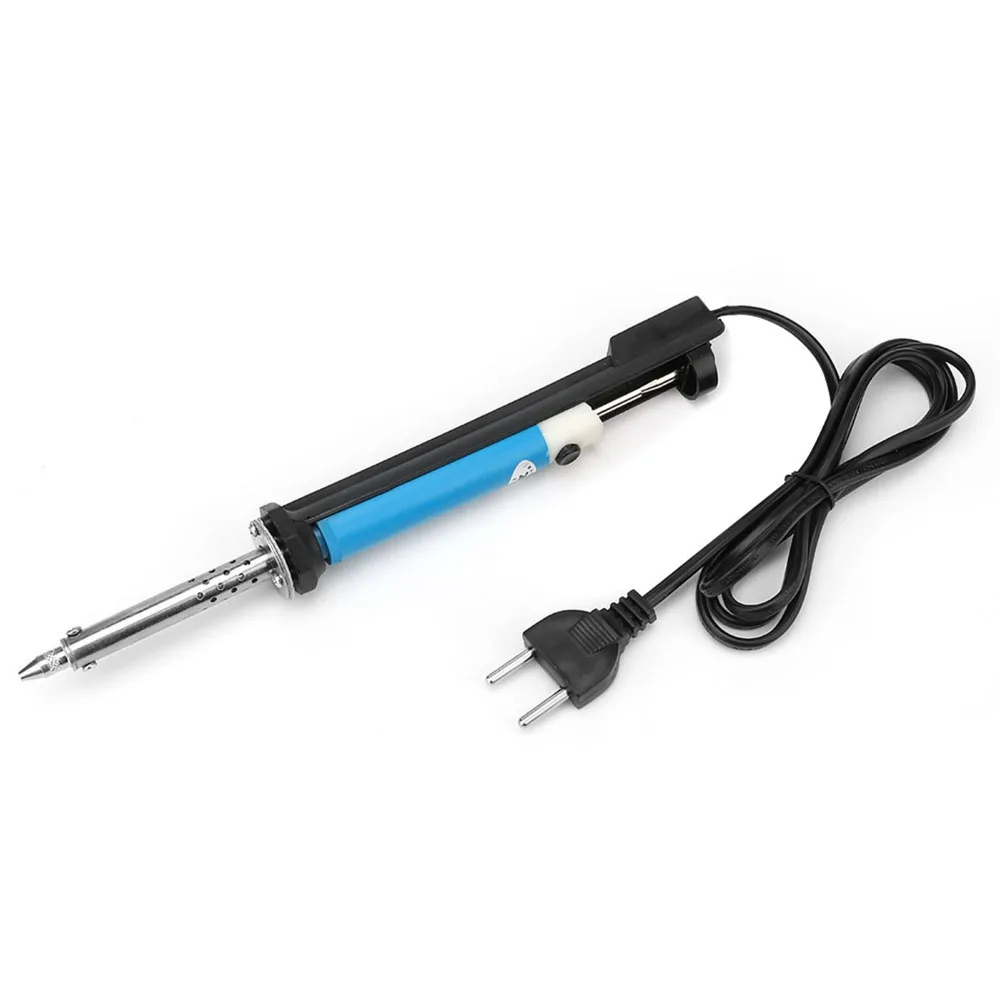 30W Power Electric Soldering Iron Kit Desoldering Pump Soldering Welding Tool Tin Suction Sucker Pen Blue US Plug 110V