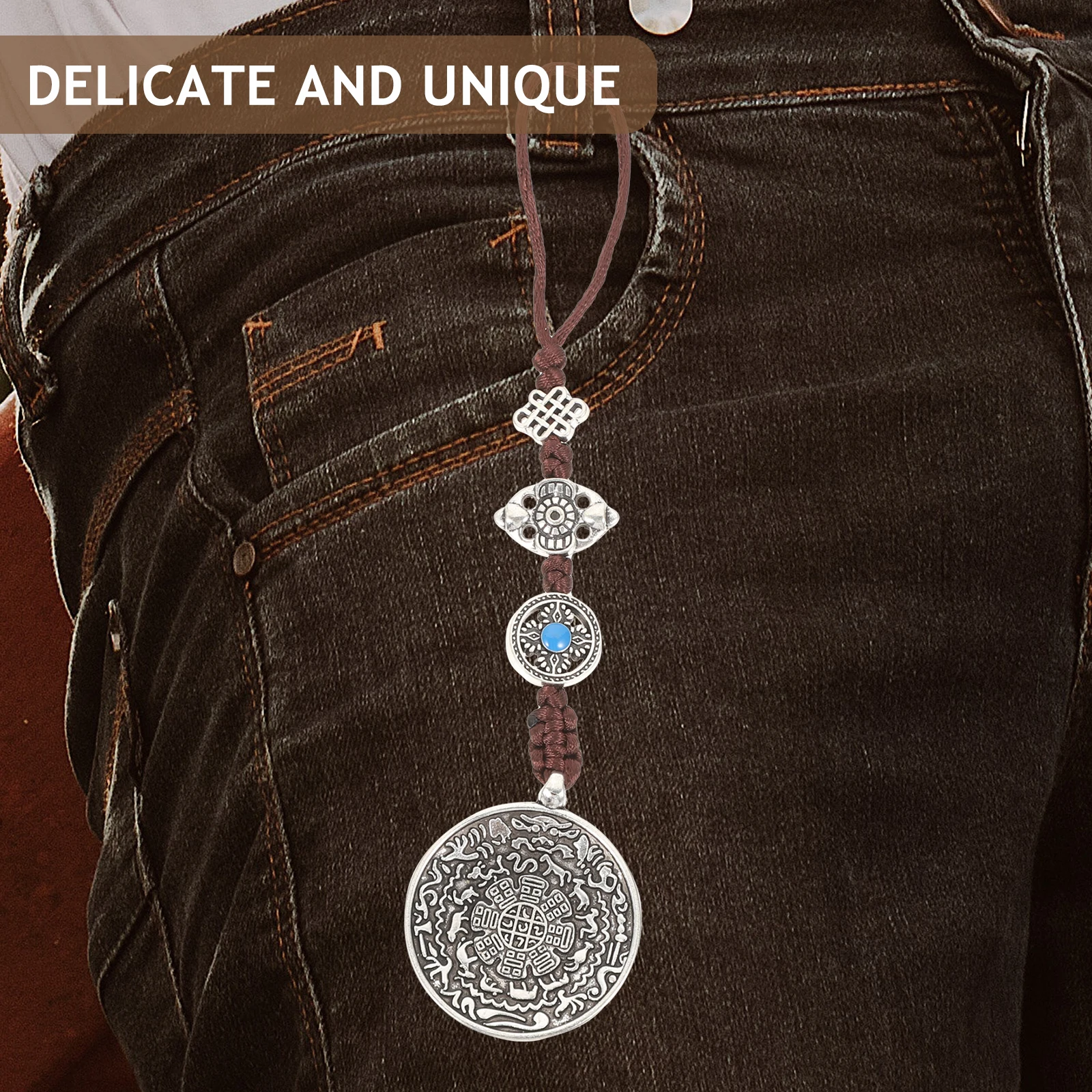 

2 шт., тибетское винтажное ожерелье, кулон Lotus Master, подвеска из сплава, ожерелье в стиле ретро, подвесной шарм для аксессуаров