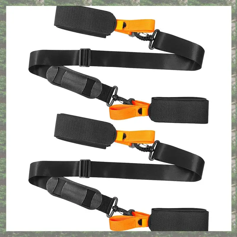 

【ВТОК】2X Ремень для переноски лыжной палки Регулируемый плечевой ремень для лыжной палки Фиксированный ремень для скейборда с противоскользящей накладкой Оранжевый