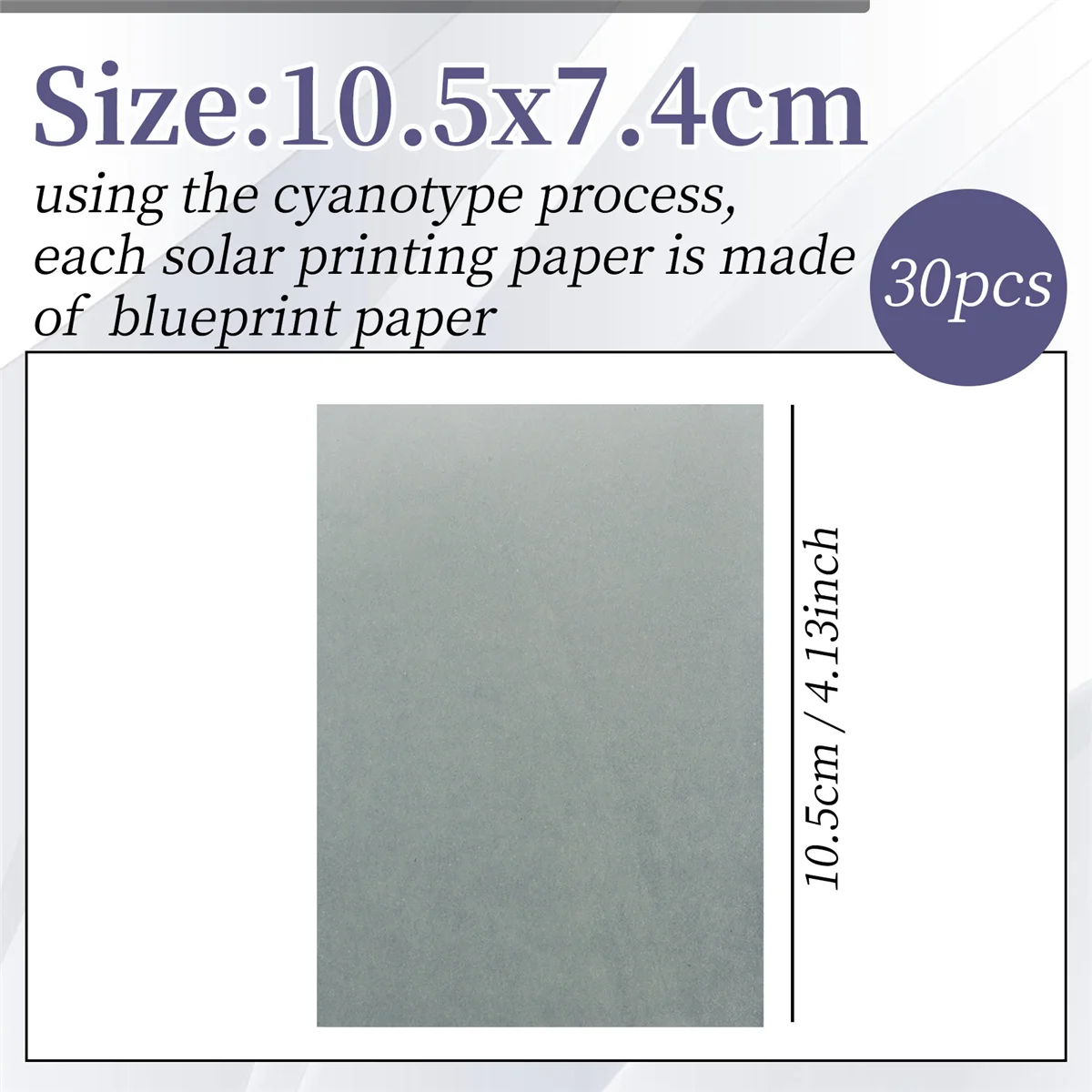 WHQT 30 folhas de papel cianótipo, kit de papel de arte solar, papel de desenho solar, papel de impressão natural para crianças e adultos, artesanato artístico