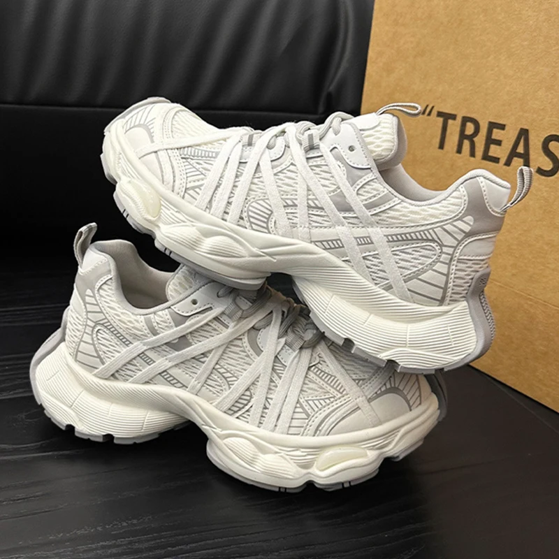 

Женские кроссовки на платформе с сетчатыми вставками и шнуровкой, дышащие, легкие, нескользящие, для повседневной носки, походов, бега, спорта, ультралегкие, комфортные