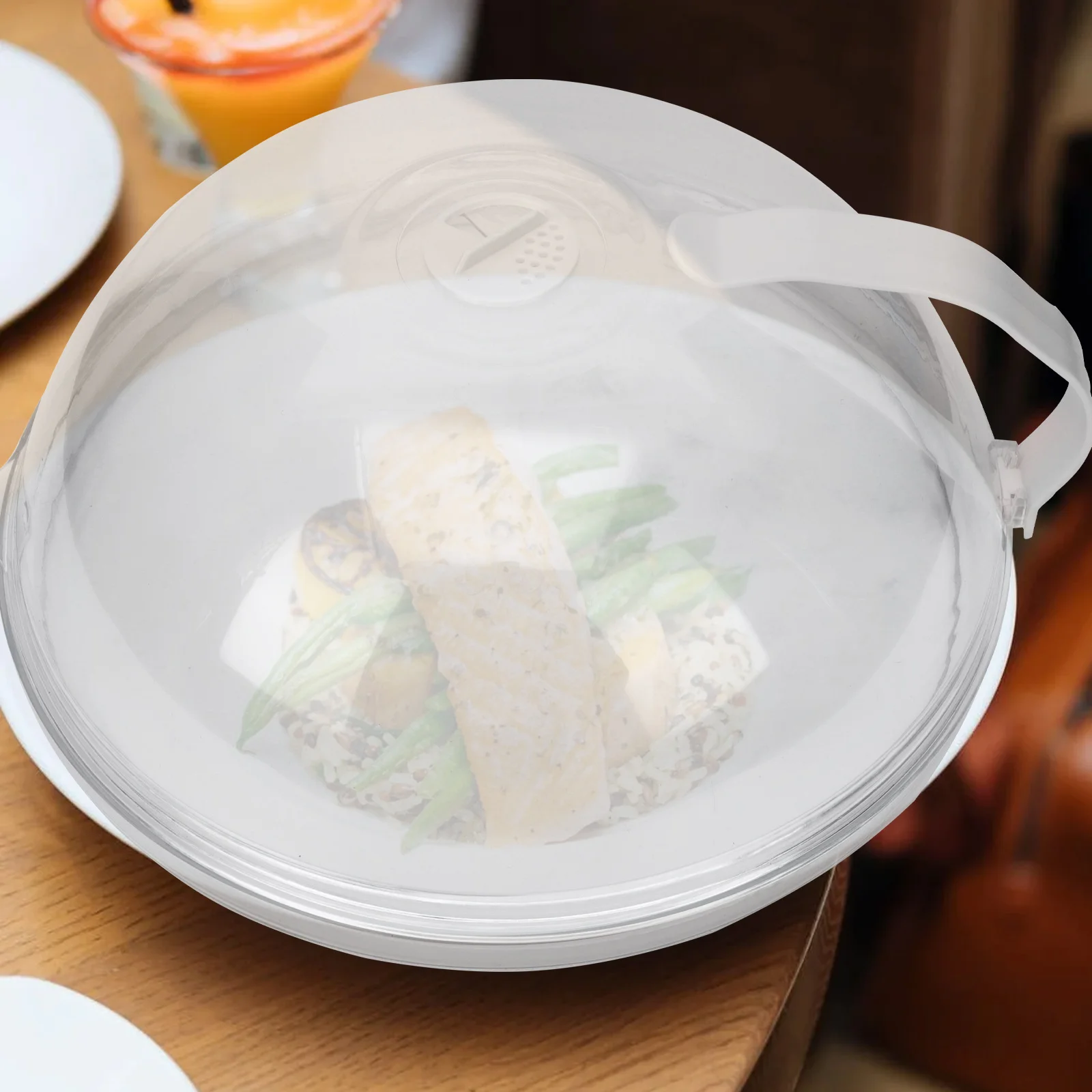 

Microwave Plate Cover Splash Spray-proof Lid Oven Anti-splatter Fresh Dish for Food White Safe Heating