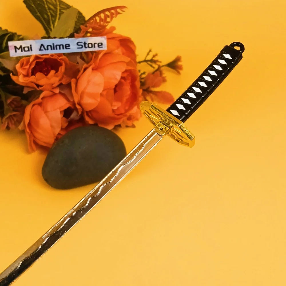 6 Zoll Metall Roronoa Zoro Katana Echtgröße Katana Anime Zoro Ninja Messer Original Samurai Säbel Fake Schwert Stahl Ungescharf Spielzeug Geschenk