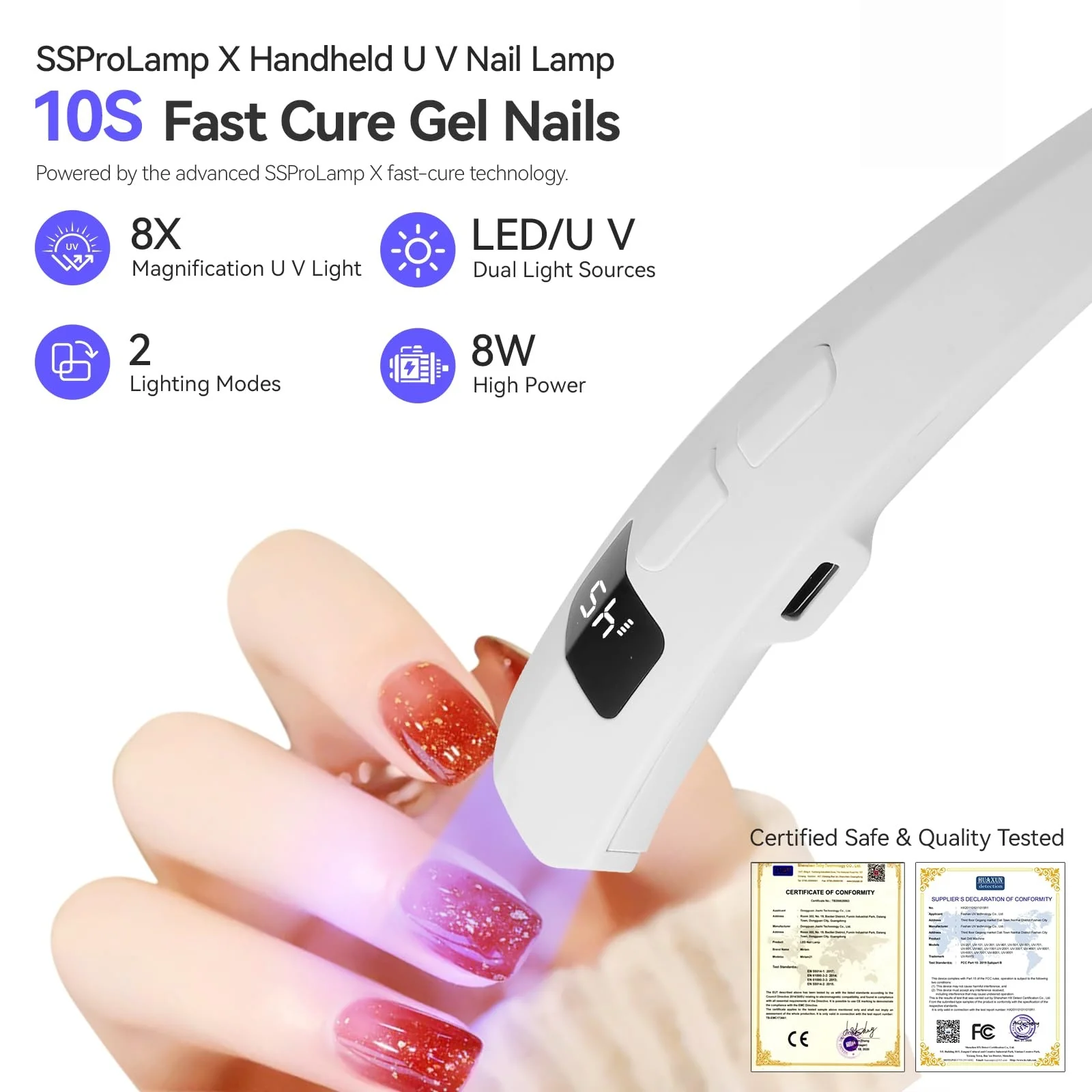 Handheld UV LED Nageltrocknungslampe wiederaufladbare Mini Nagelverbesserungslampe Gel Nagelverbesserungswerkzeug Nageltrockner