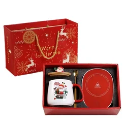 Christmas gift warm cup Warm milk coffee cup Santa Claus ceramic mug gift box