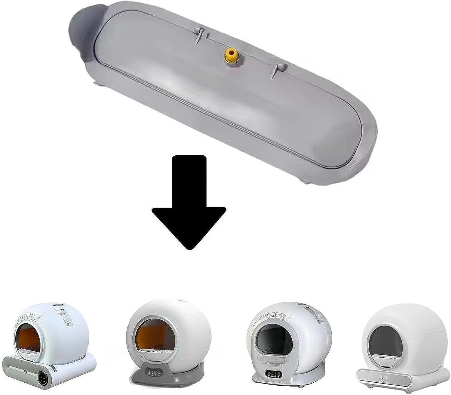 Automatisches Katzentoiletten-Zubehör, Katzentoilette, Filterbehälter, Türersatz, verhindert Rückfluss – Detail 1