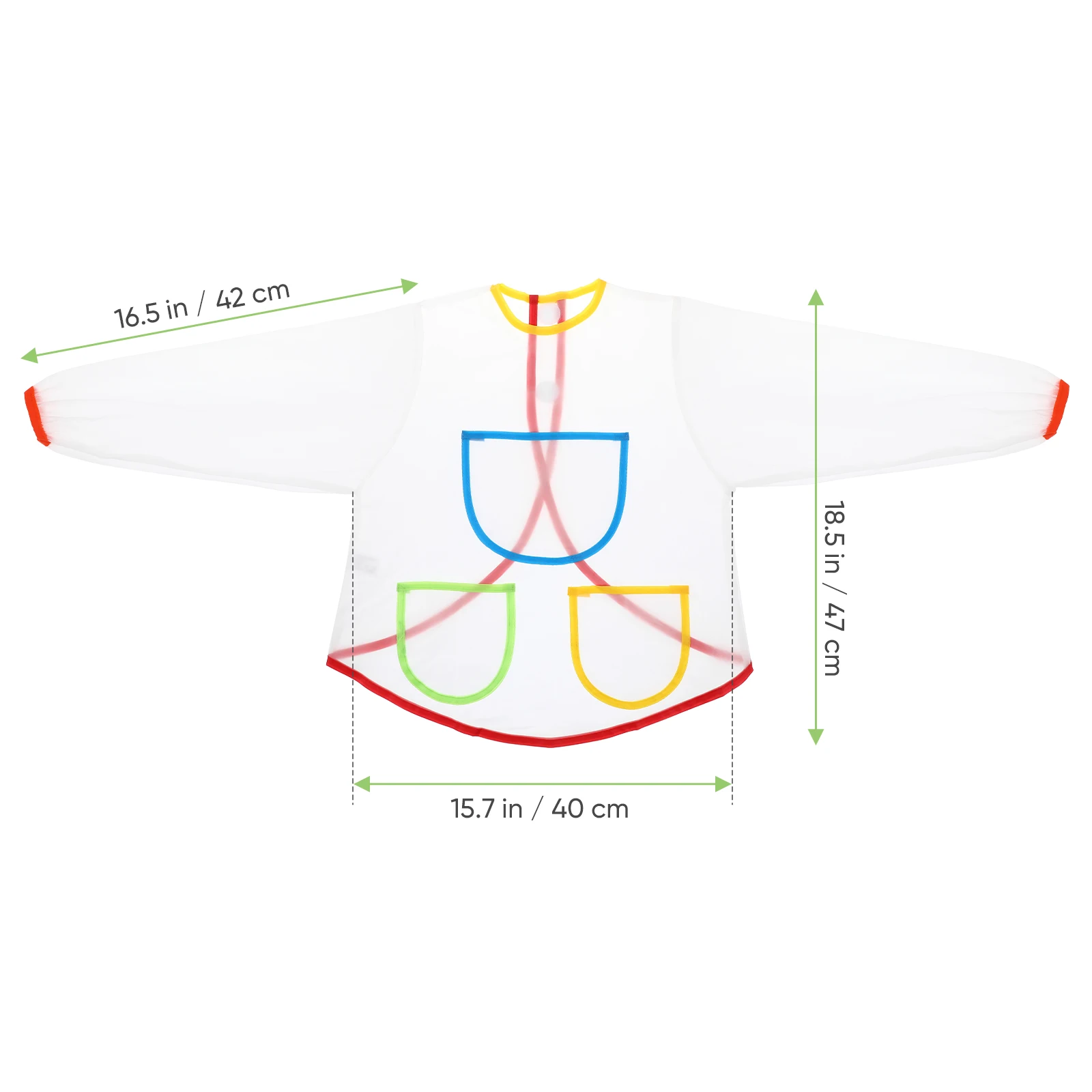 

2pcs Waterproof Long Sleeved Painting Apron Kids Pvc Smock With Large Pockets Oil Paint Protection Adjustable Closure Back Hook