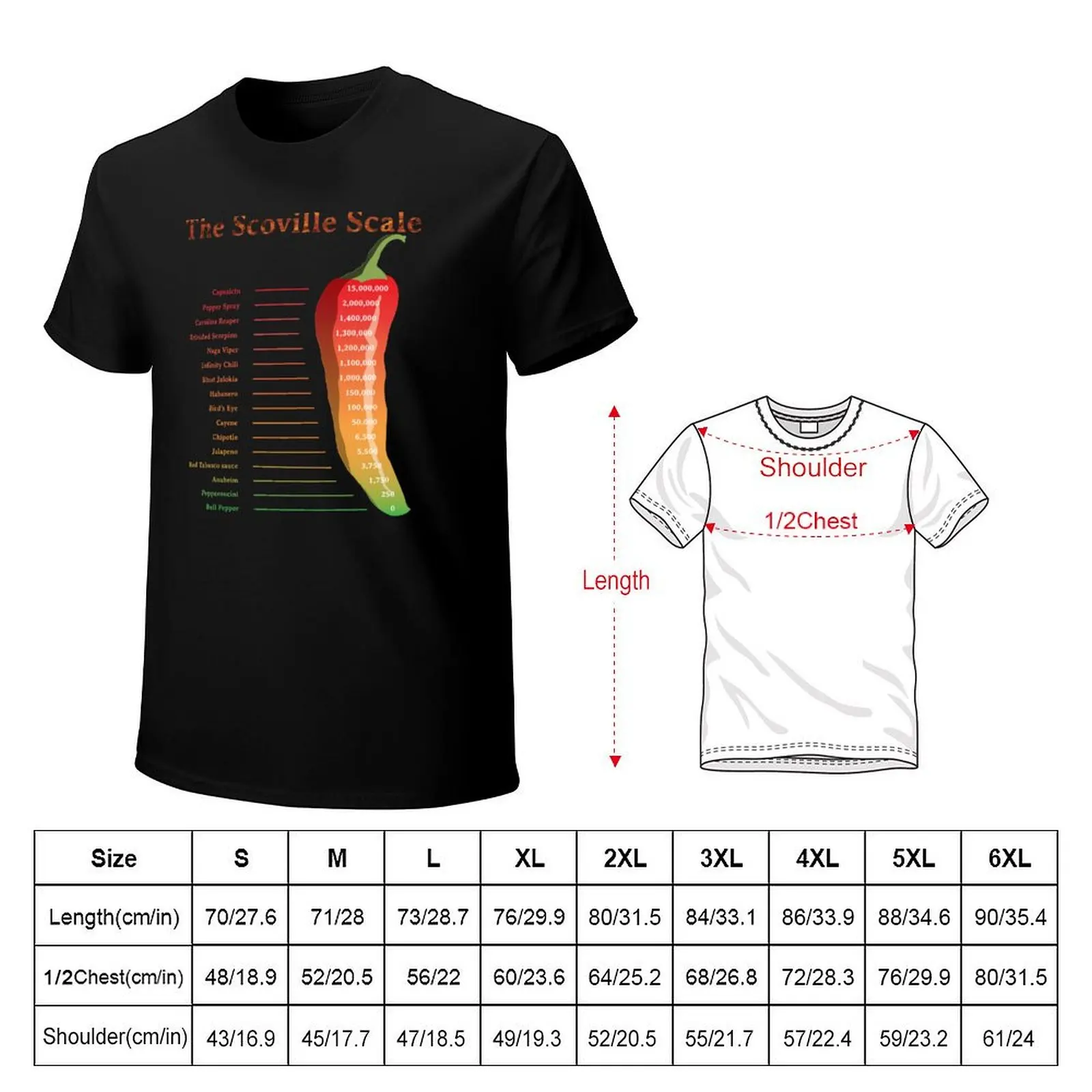 The Scoville Scale T-Shirt t shirts for man graphic vintage T-Shirt