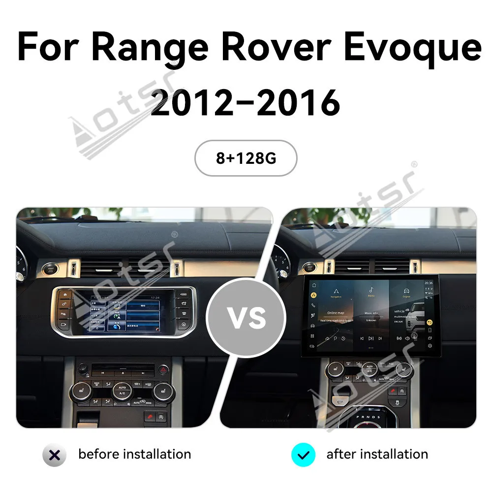 13.3' Android 13 for Range Rover Evoque 2012-2016 Qualcomm Touch Screen Navigation Apple Carplay Car Radio DSP Multimedia Player