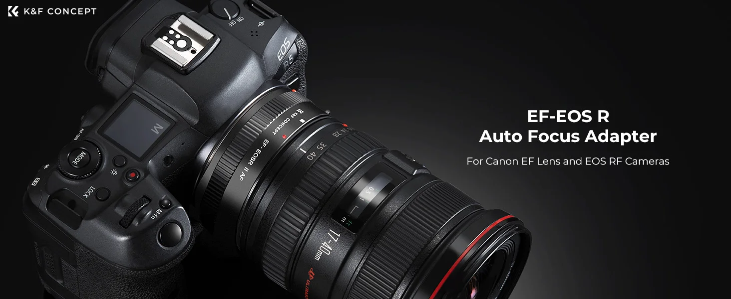 EF-EOSR Adaptateur Objectif Canon EF/EF-S Vers RF Monture R - Ouverture Électronique EXIF, Compatible Full Frame
