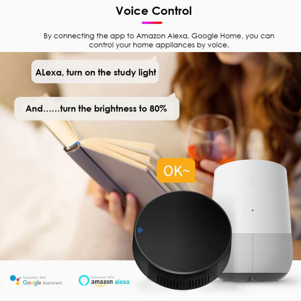 Control remoto IR Mini Tuya Wifi, controlador infrarrojo para TV, DVD, AUD, aire acondicionado, funciona con Alice, Alexa, Google Home, Siri