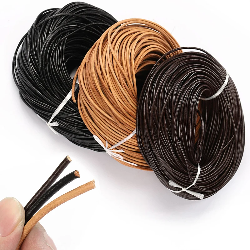 2Meters Retro Genuine Cow Leather Cord 1-10mm Leather Rope String for DIY Jewelry Making Necklace Bracelet Findings