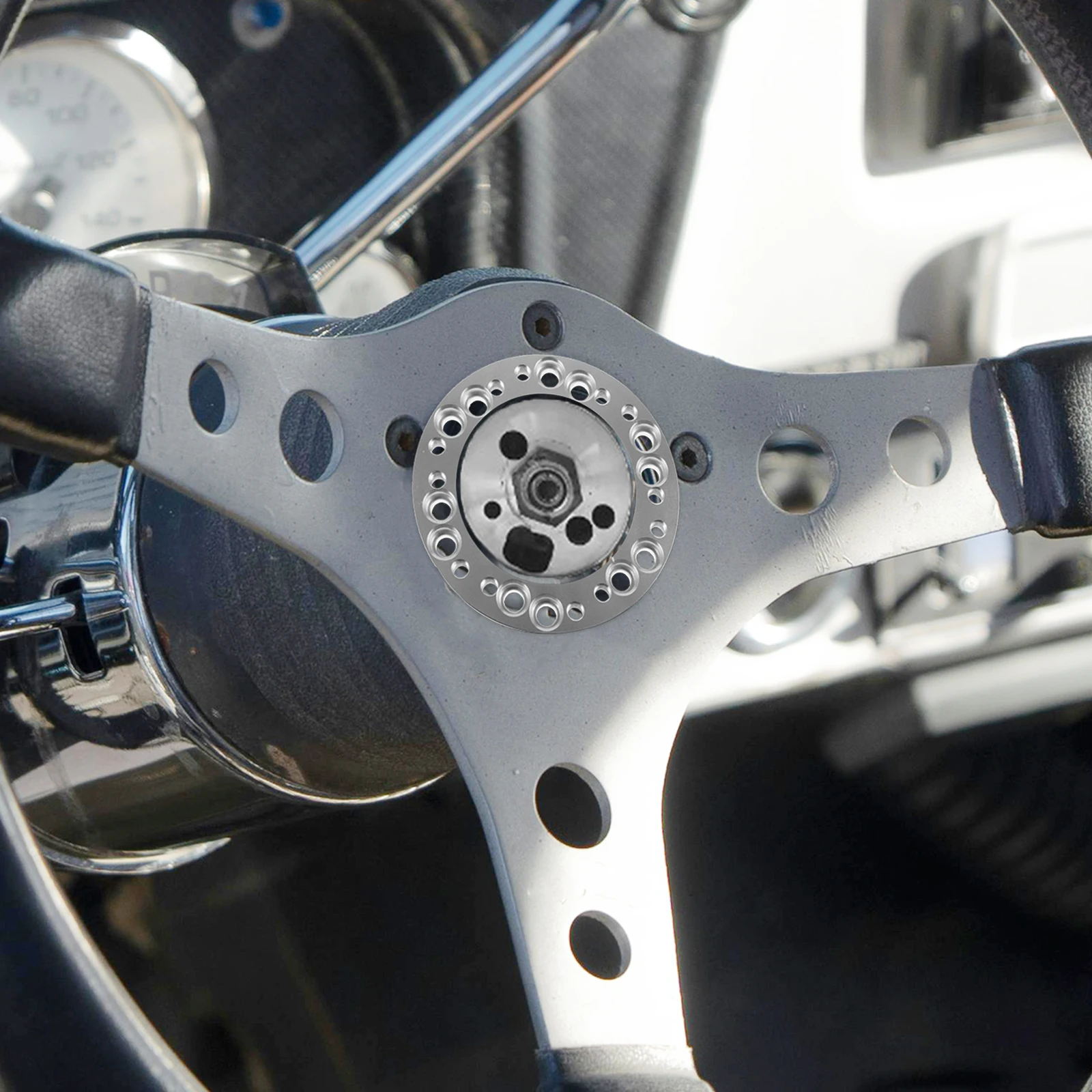 

Steering Wheel Adapter Plate Aluminum Alloy Riser Universal Car Parts Metal Accessories Racing Car Modification Durable Reliable