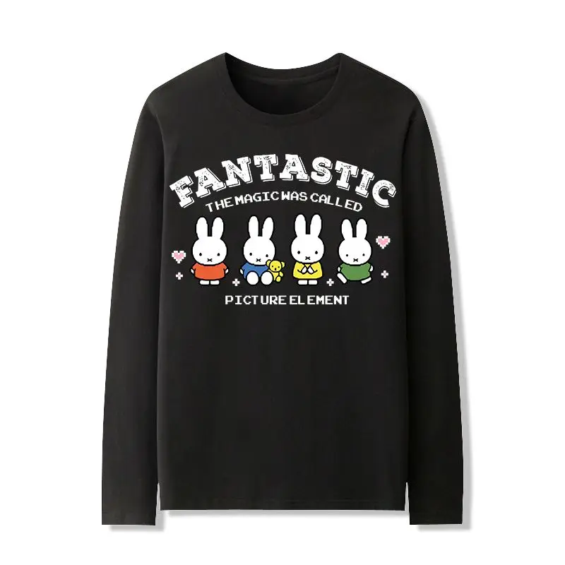 Cartoon Kawaii New Style Long Sleeves Spring and Autumn Leisure Versatile Loose Breathable Soft and Comfortable Good Looks Miffy