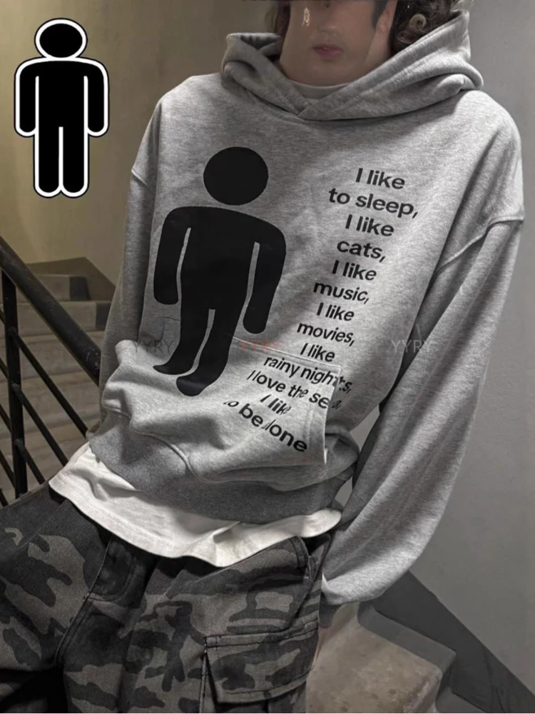 

Американский стиль Y2K, уличный винтажный тренд осени и зимы в стиле Харадзюку, уникальный принт в стиле хип-хоп панк для мужчин и женщин, толстовка с капюшоном.