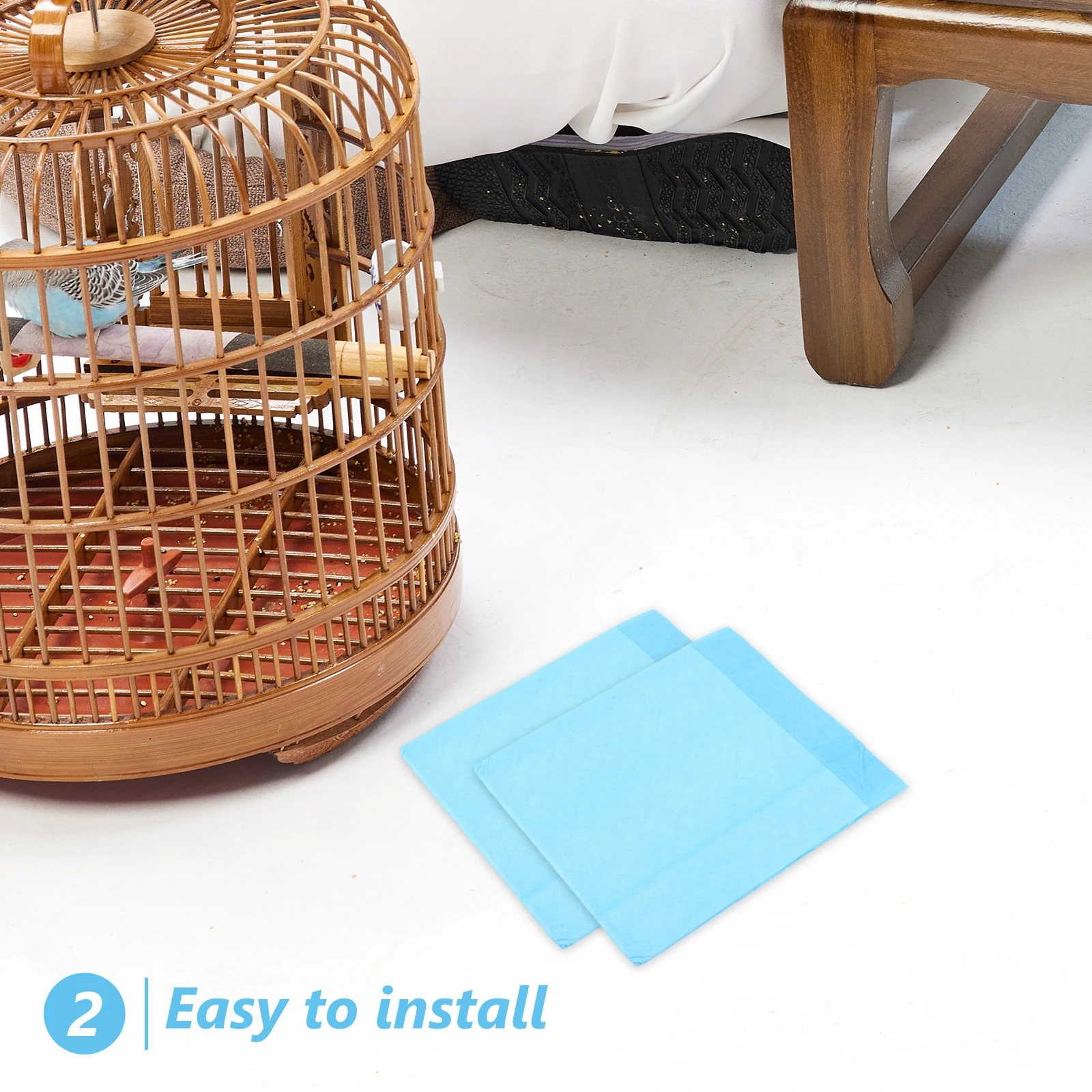 

10 Pcs/1 Bird Cage Paper Water-absorbing Pad Parrot Chassis Dung Pet Blue Travel