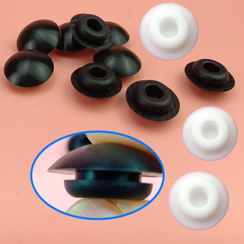 

9.5mm Black/White Silicone Rubber Sealing Plug Stopper Arc End Caps HIGH TEMP Elastic Plug Snap-On T Plug Stopper Rubber Gasket
