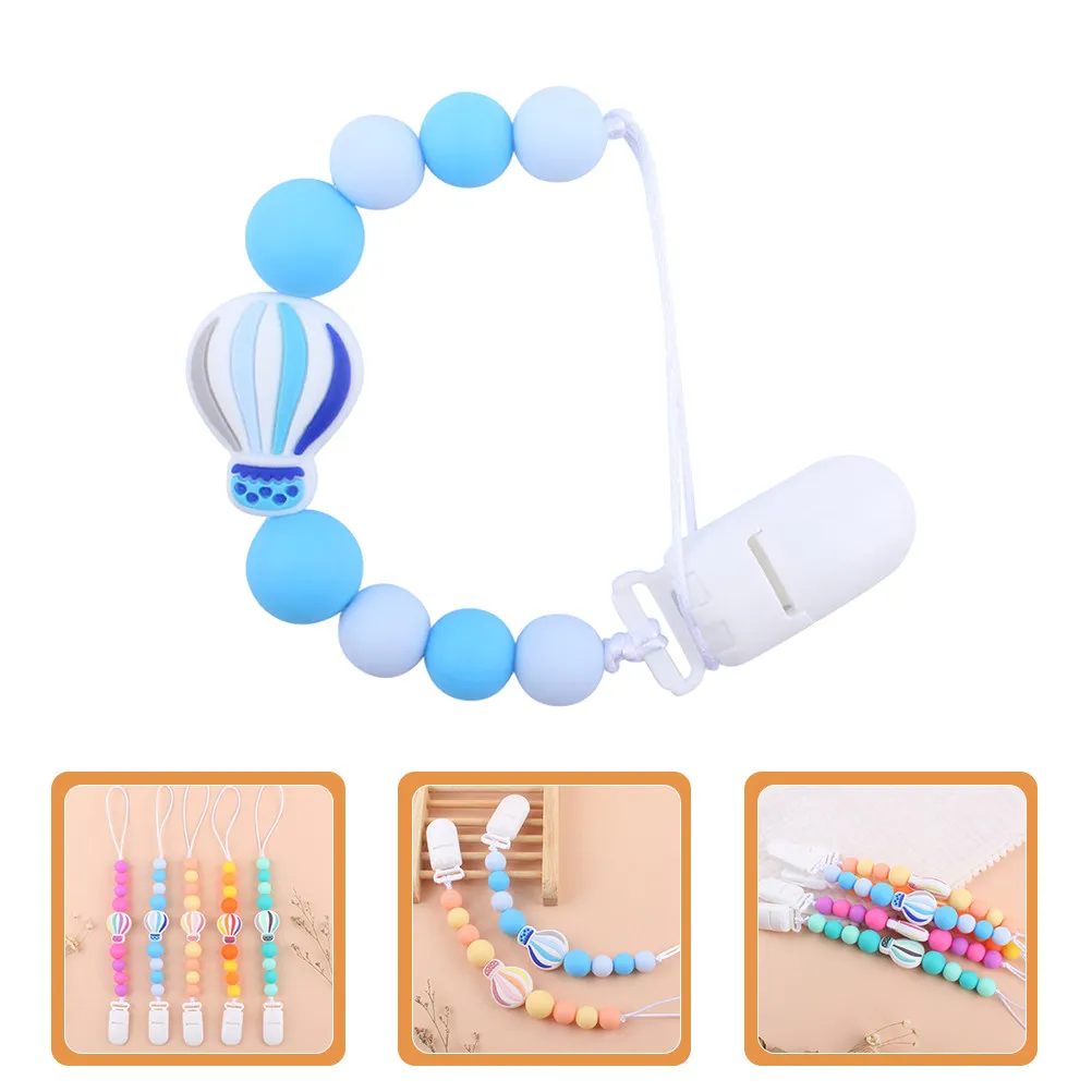 

Baby Pacifier Clip Stuff Durable Practical Cartoon Hot Air Balloon Design Prevents Dust Falling Pacifier Clip