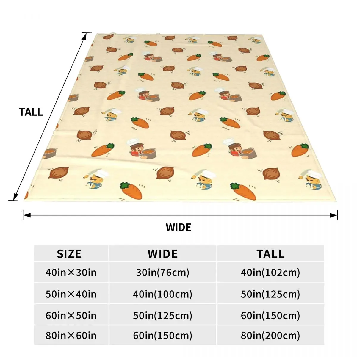 Cooking Stress (Carrots And Onions) Blanket Soft Warm Flannel Throw Blanket Cover for Bed Living room Picnic Travel Home Sofa