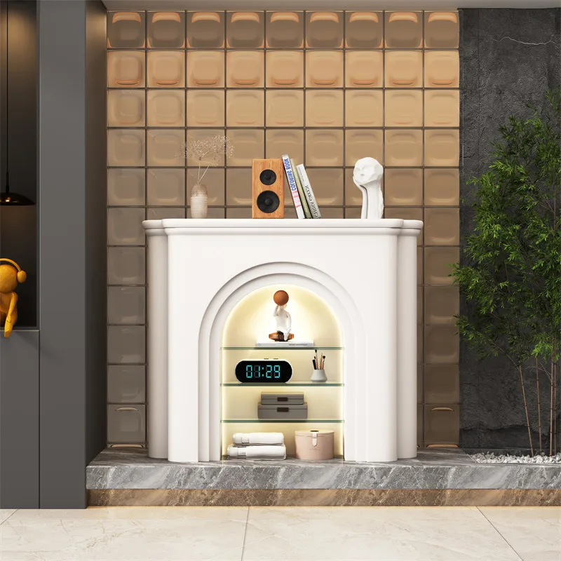 French fireplace decorative cabinet with light storage rack entryway cabinet ins wind wall cabinet living room bedroom display