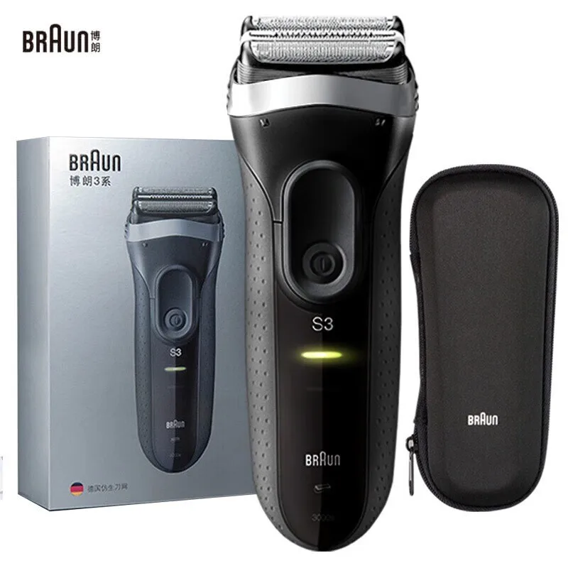 Braun Electric Shaver Series 3 with 3 Floating Blades Rechargeable Wet & Dry Foil Shaver for Men 100% Wateproof