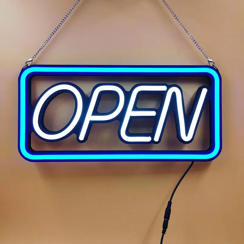 LED Open Light Sign for Store Shop Board Shopping Mall Bright Hanging Neon Sign Business Bar Decoration 42x20cm