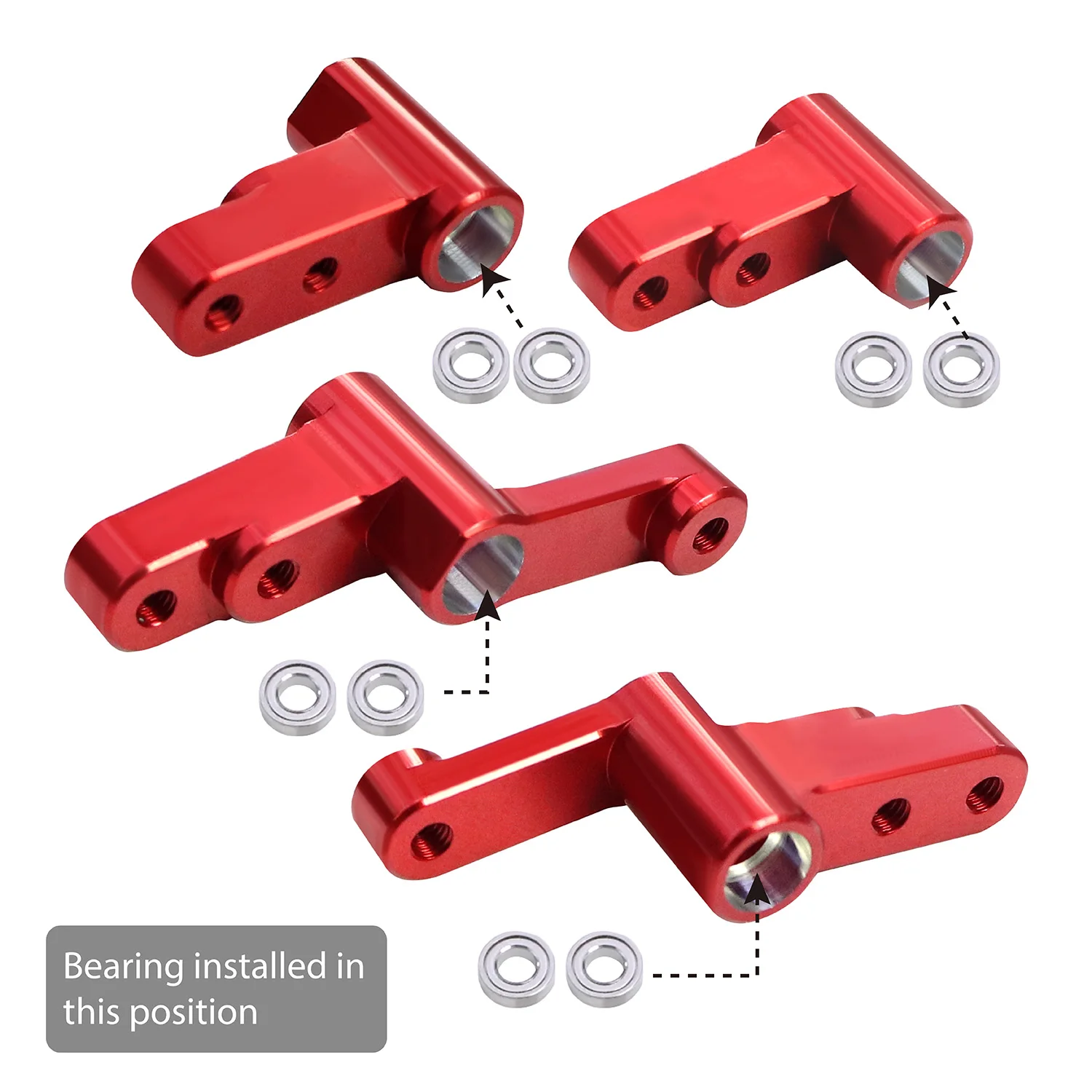 

Металлическая рулевая группа с нулевым зазором и 10 стальными подшипниками, рычагом для 1/14 MJX Hyper Go 14301 14303 14304, обновленная версия