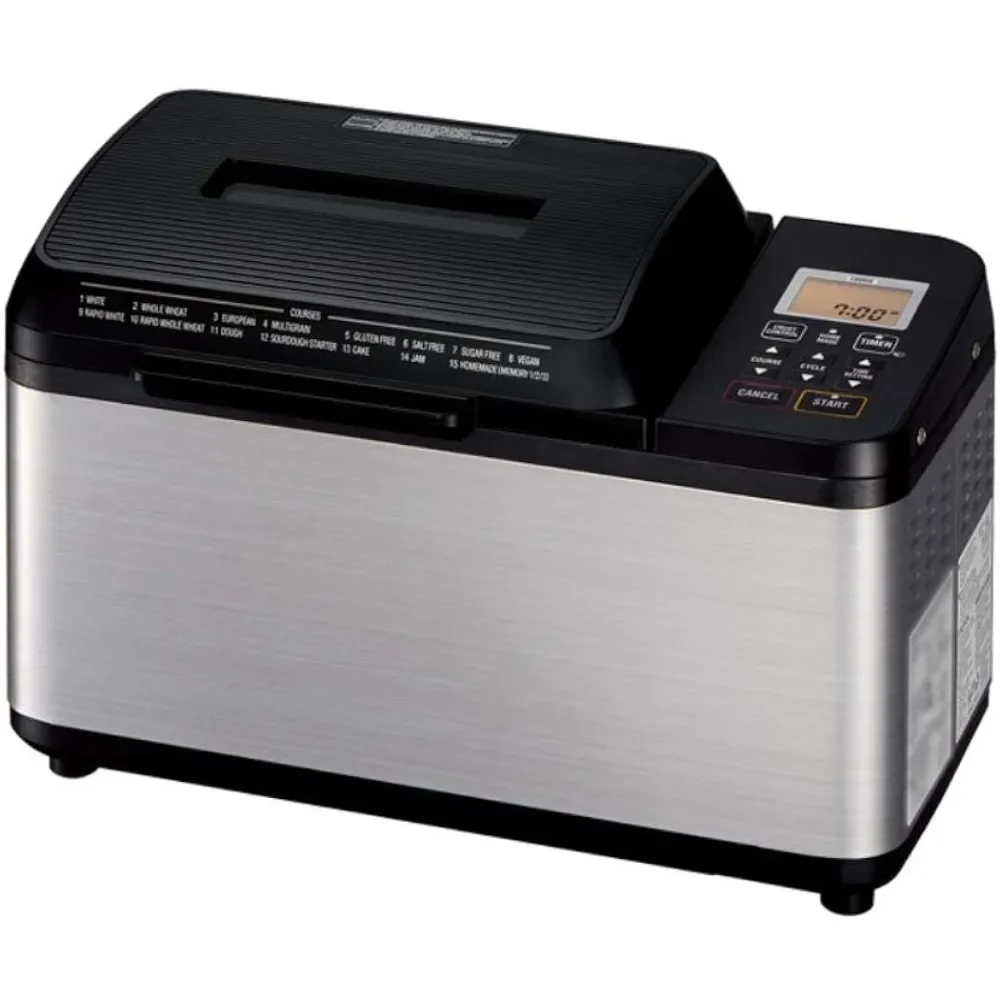 Bread maker with LED display screen, 700W stainless steel material 10.5 