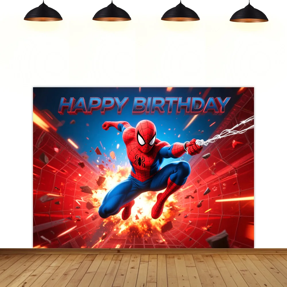 

spider theme Birthday party background man red spider web wall decoration children boy birthday gift photography backdrop