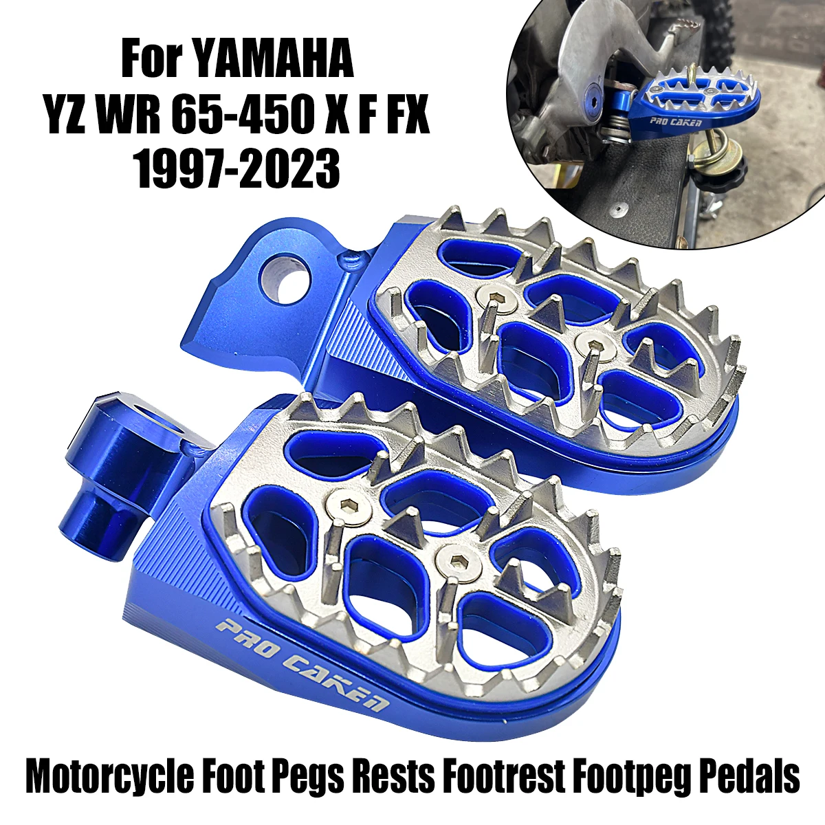 

Motorcycle Footrest Footpeg Foot Pegs For Yamaha YZ 65 85 125 250 125X 250X 250FX 450FX WR 250F 450F YZF WRF 250 450 2001 - 2023