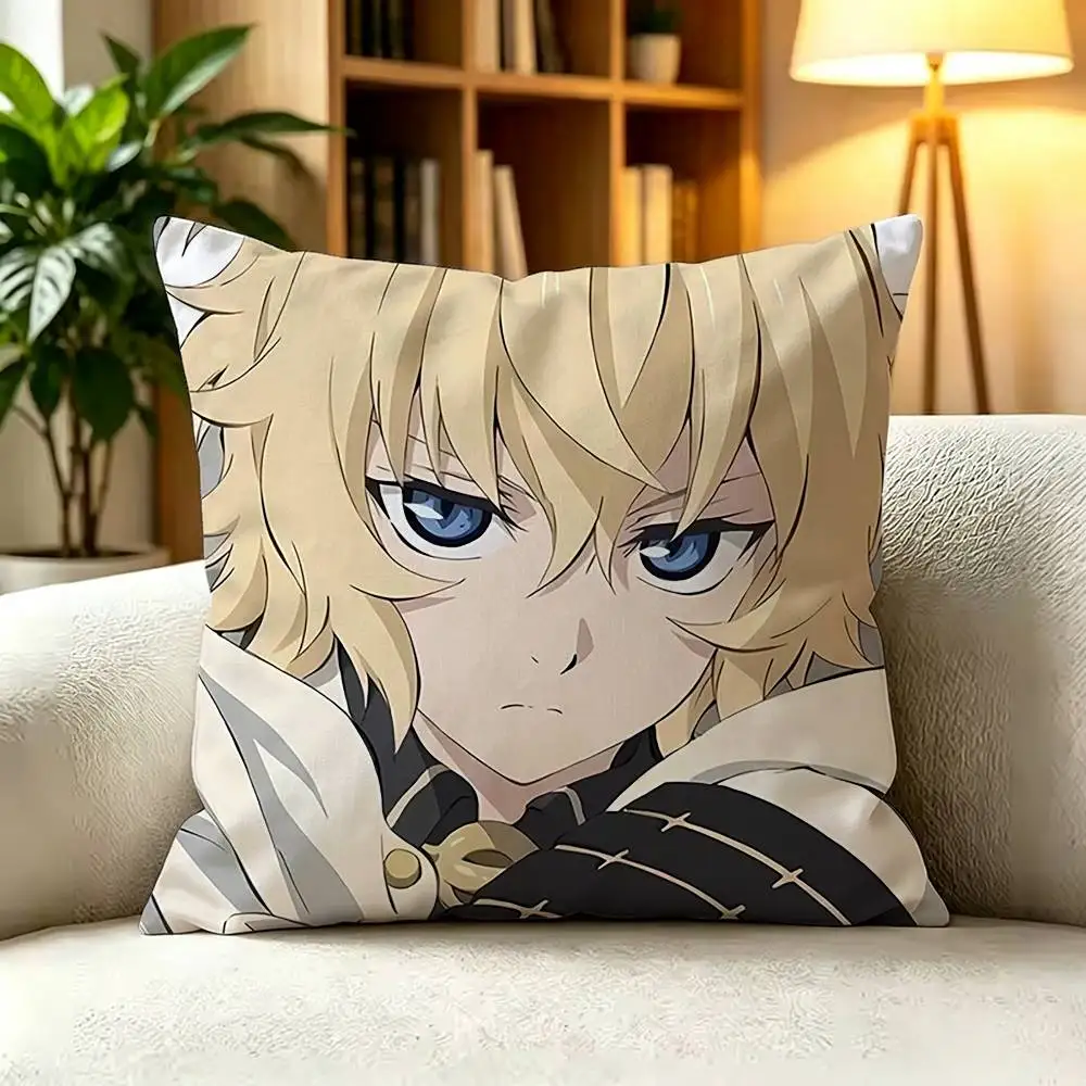 Anime S-Seraph of The E-End Pillow Case Living Room Sofa Cushion Cover Suitable For Home Bedroom Room Decoration