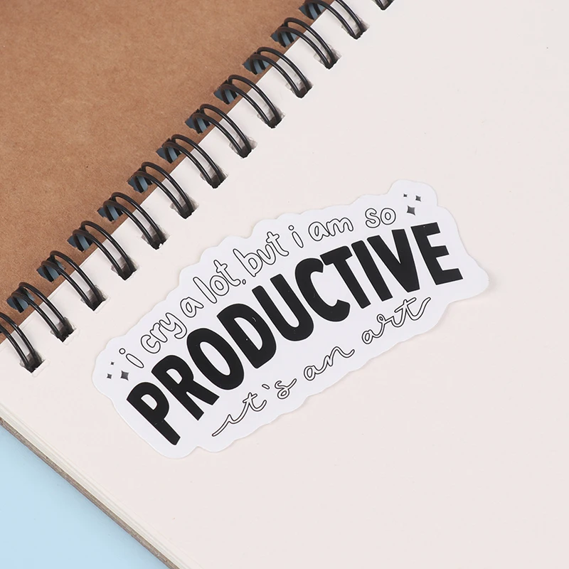 I Cry A Lot But I Am So Productive Vinyl Bumper Sticker - Motivational Waterproof Decal For Laptops, Water Bottles, Cars, Planne
