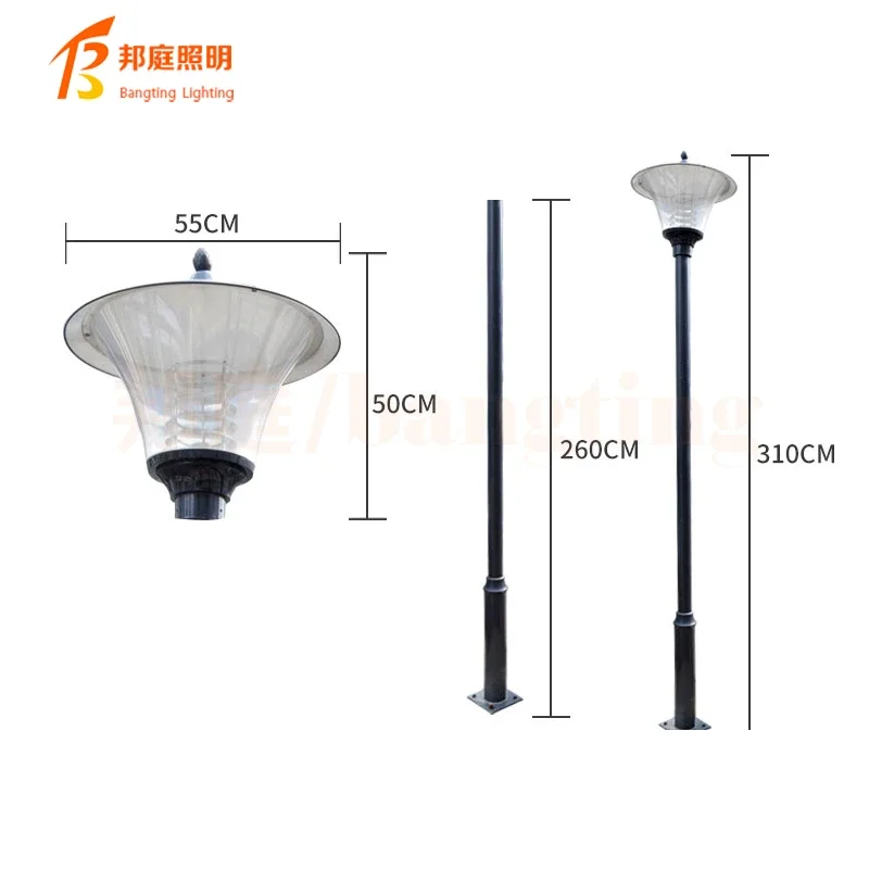 Solar Post Lamp Retro Style European Classic Top Post Lantern for Fence Door LED Solar Pillar Light with PIR Sensor