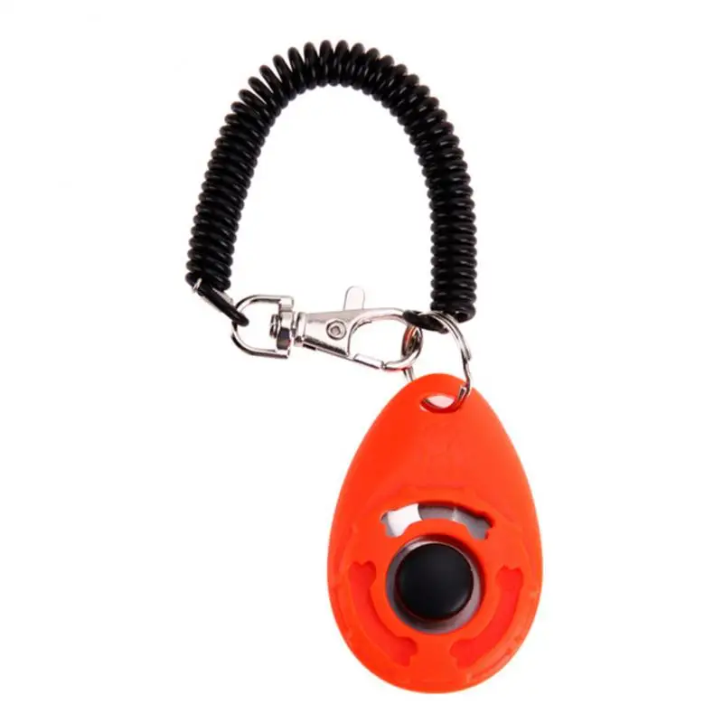 Pet Cat Dog Training Clicker Plastic New Dog Click Trainer Portable Auxiliary Adjustable Wristband Sound Key Chain Dog Supplies