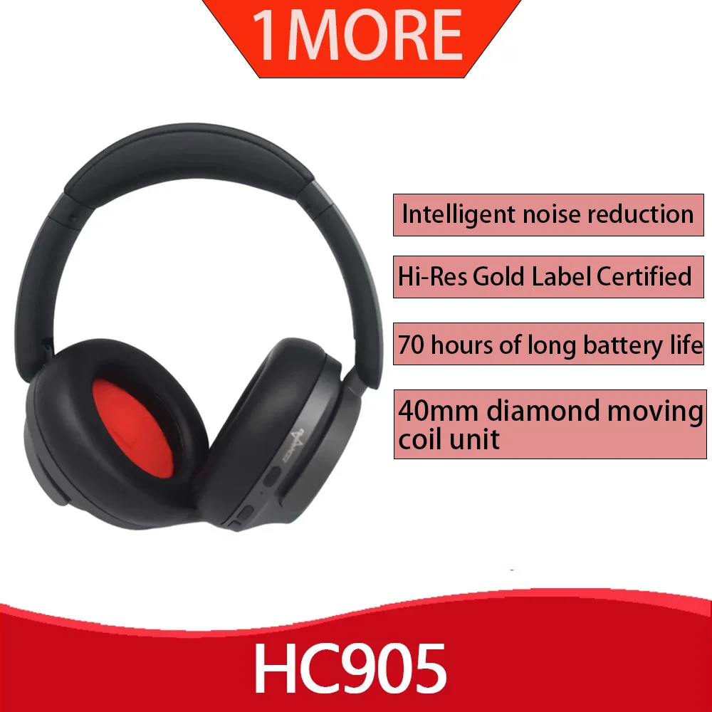 1MORE SonoFlow Headworn Wireless Bluetooth Headphones Active Noise Reduction Hi-Res LDAC HIFI Music 70H Battery Original HC905