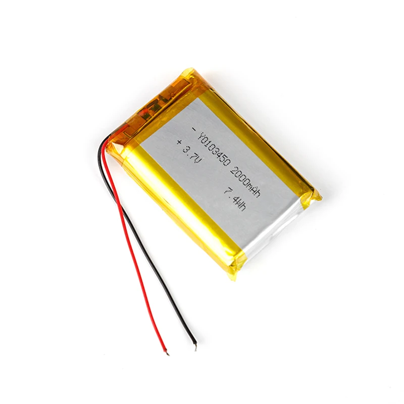 Rechargeable 3.7V 2000mAh Li-Po Battery 104050 Lithium Polymer Battery Li-Po li ion Lipo cells For GPS MP3 MP4 Driving Recorder