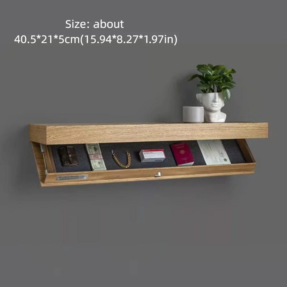 Wall-mounted Magicflap Designer Shelf Wooden Secret Compartment Concealed Floating Shelf Multi-function Wall Shelves Home Decor