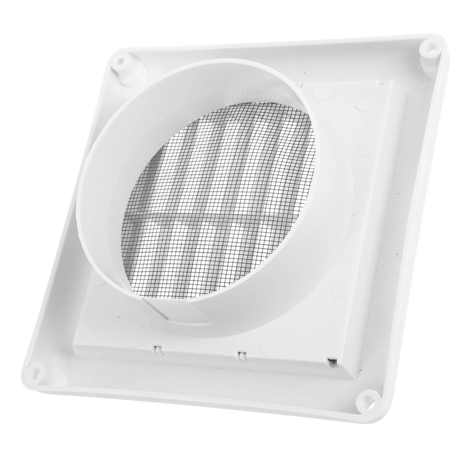 Square Plastic Louvered Vent Cover for Exterior Wall Soffit Bathroom Dryer Hvac Outdoor Air Vent Exhaust Fan with Fly Screen