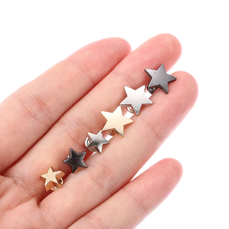 10Pcs/Lot 9/12/19mm DIY Screw Studs Stars Rivets Metal Garment Sewing Drill Nail Button For Handmake Clothing Craft Decoration