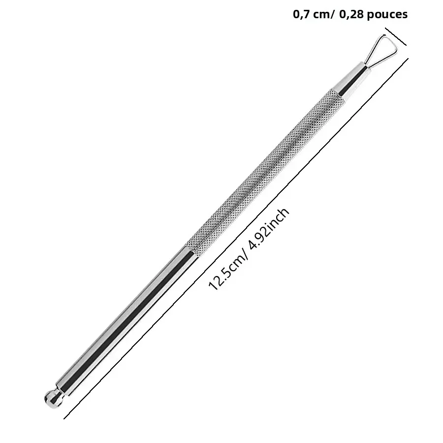 Zilverkleurige holografische roestvrijstalen nagellakremover, gelnagelschraper, nagelriemschuiver voor thuis- en salongebruik