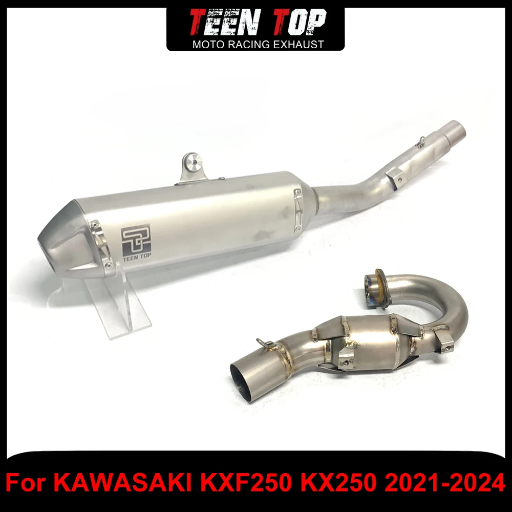 

Для Kawasaki KXF/KX 250 полные выхлопные системы глушитель из нержавеющей стали 45 мм выхлопной коллектор мотоцикла kx250 2021-2024