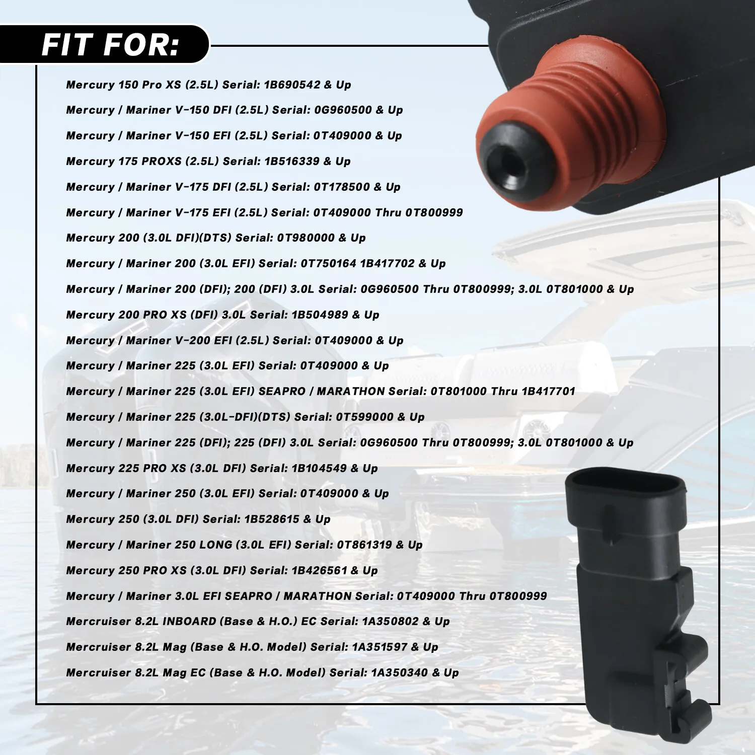 Novo sensor de mapa adequado para motor de popa Mercury Mariner 4 tempos 28074366 854445