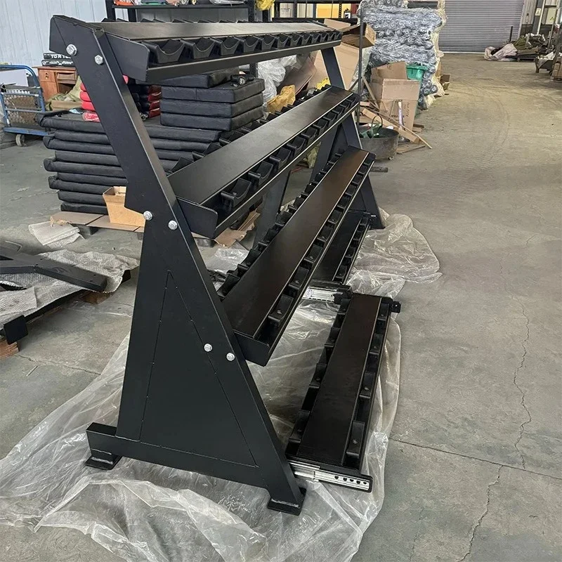 High Quality Gym Equipment Fitness 4 Tiers Dumbbell Rack Stand Dumbbell Cage Storage Rack