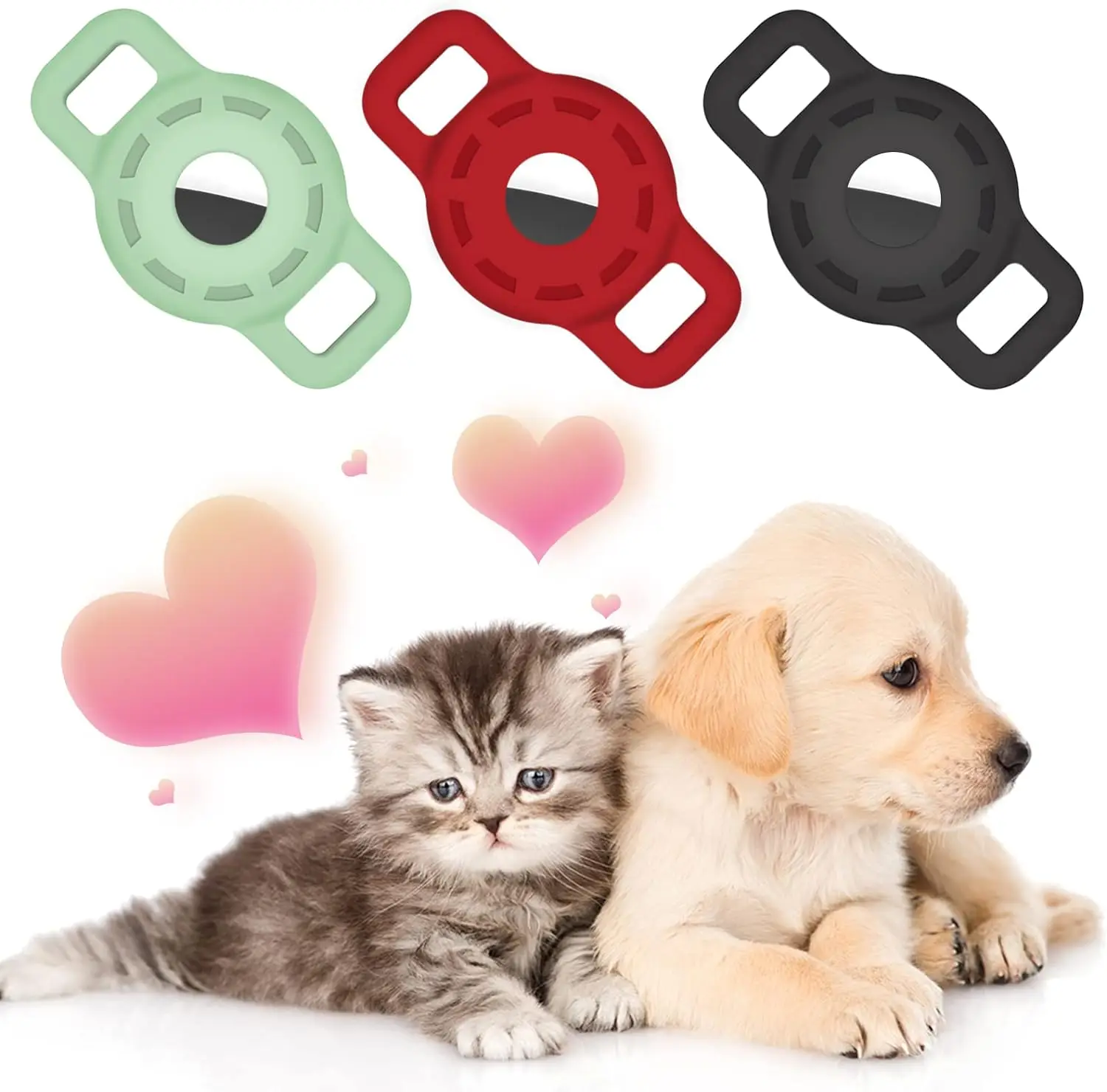 Airtag Cat Kraag Houder Voor Apple Air Tag Dog Kragen Puppy Loop Beschermende Siliconen Hoesje Lichtgewicht Zachte Anti-Kras Lus