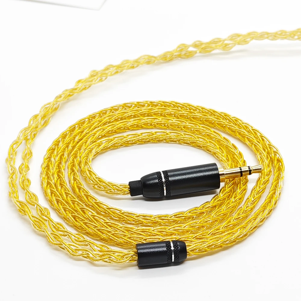 Single Crystal CopperGold Plated Earphone Cable 4.4 Balance Replacement Cable MMCX 0.78 IE900 N5005