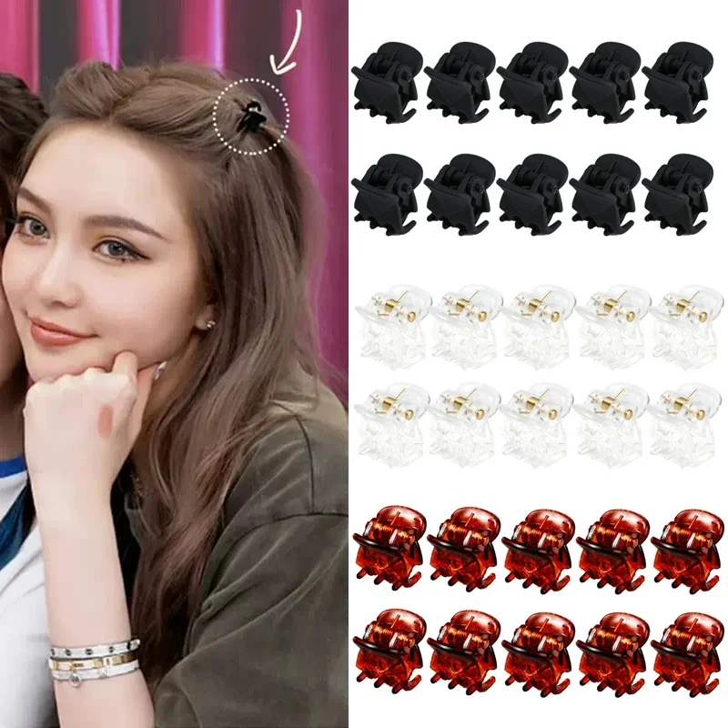 Mini Small Hair Claw Clips for Women Girls Korean Mini Black Transparent Plastic Clips Hairpins Kids Hair Styling Accessories