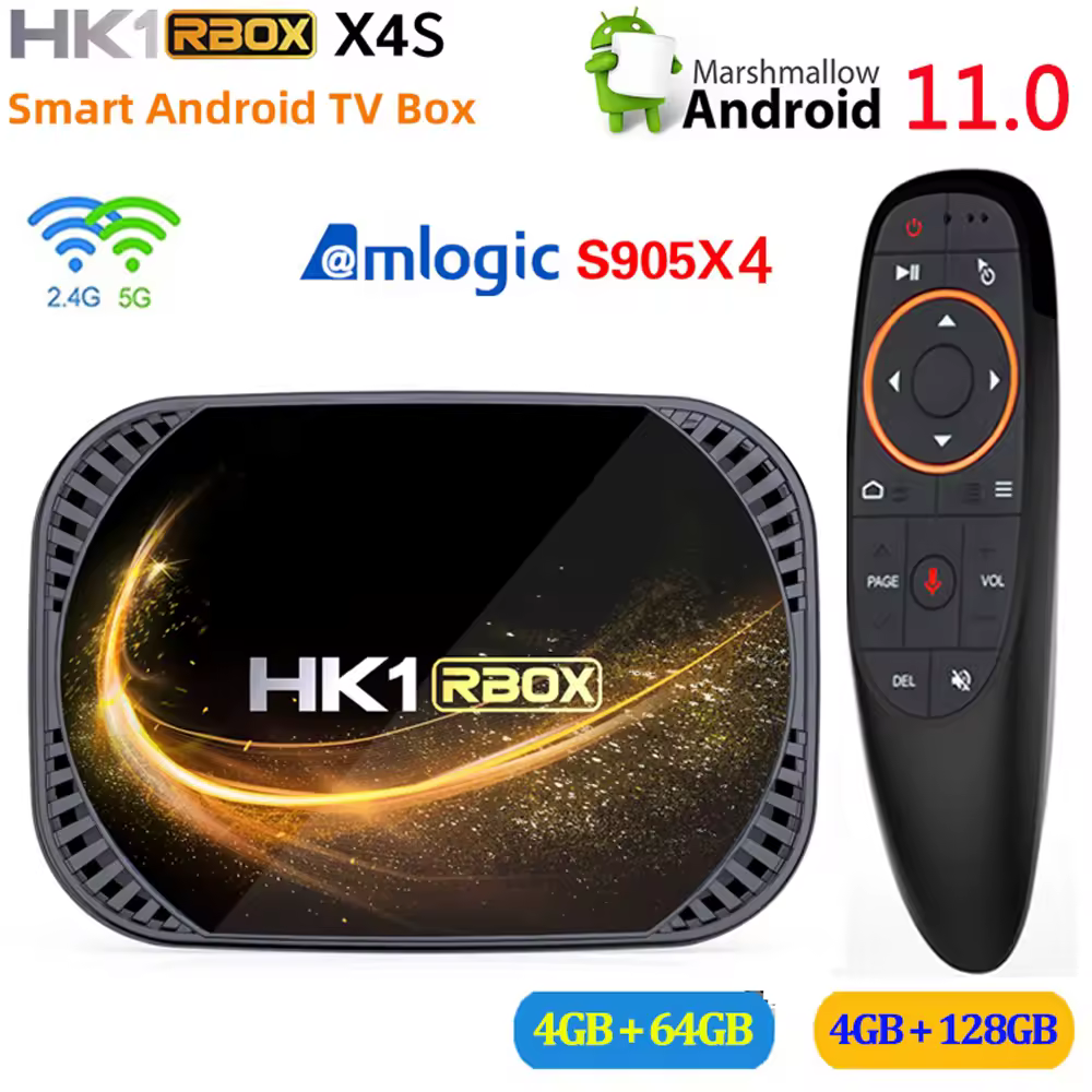 HK1 RBOX X4S Smart TV Box Android 11 Amlogic S905X4 4G 128G 64G 32G Dual Wifi 4K BT 8K 4K AV1 Media Player Set Top Box TVBOX Похожие на AliExpress